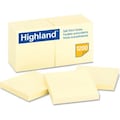 3M Highland„¢Self-Stick Pads 6549YW, 3" x 3", Yellow, 100 Sheets, 12/Pack 6549YW
